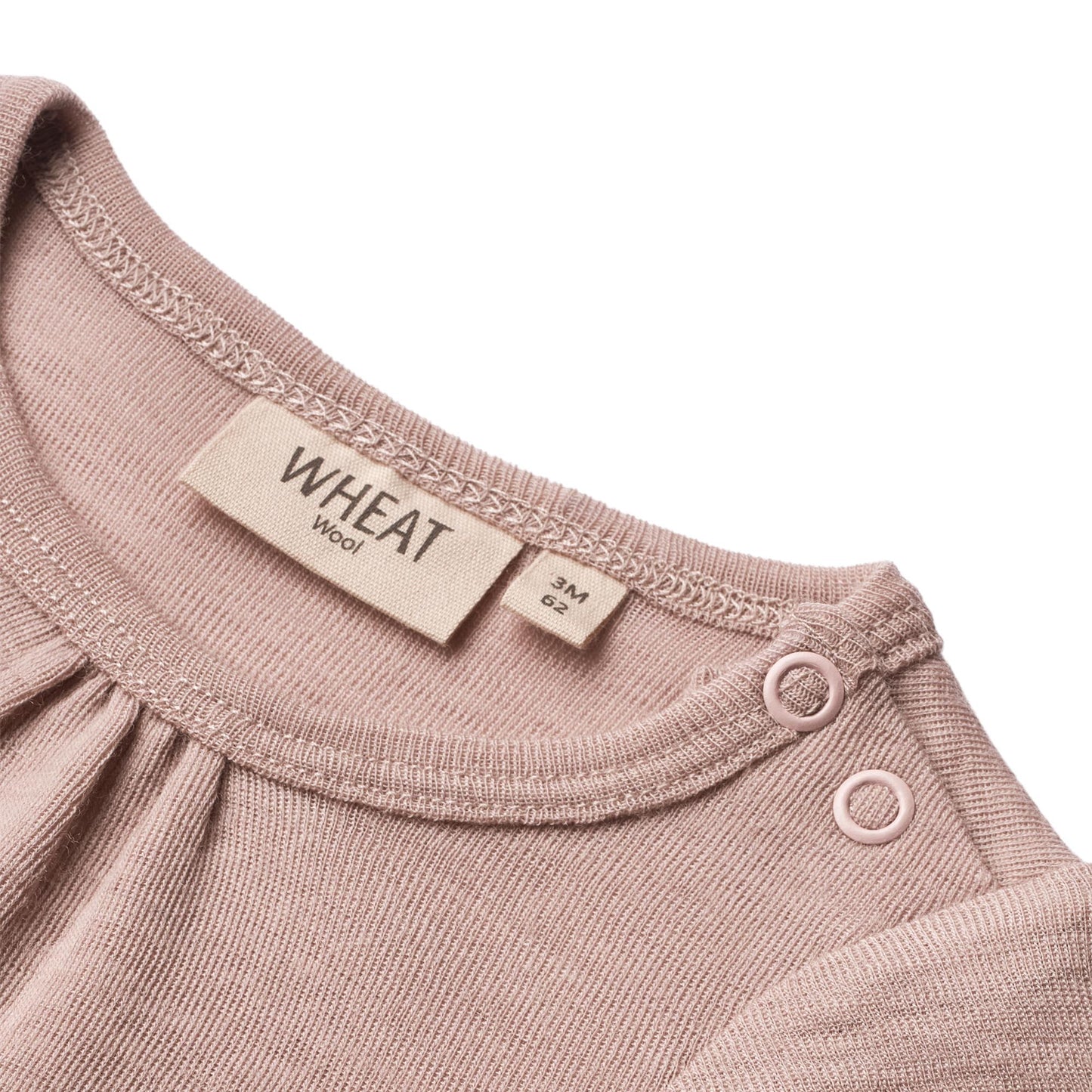 Langärmeliger Merinowolle Einteiler Gatherings - Dry rose
