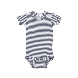 Kurzarmbody - Dunkelgrau gestreift