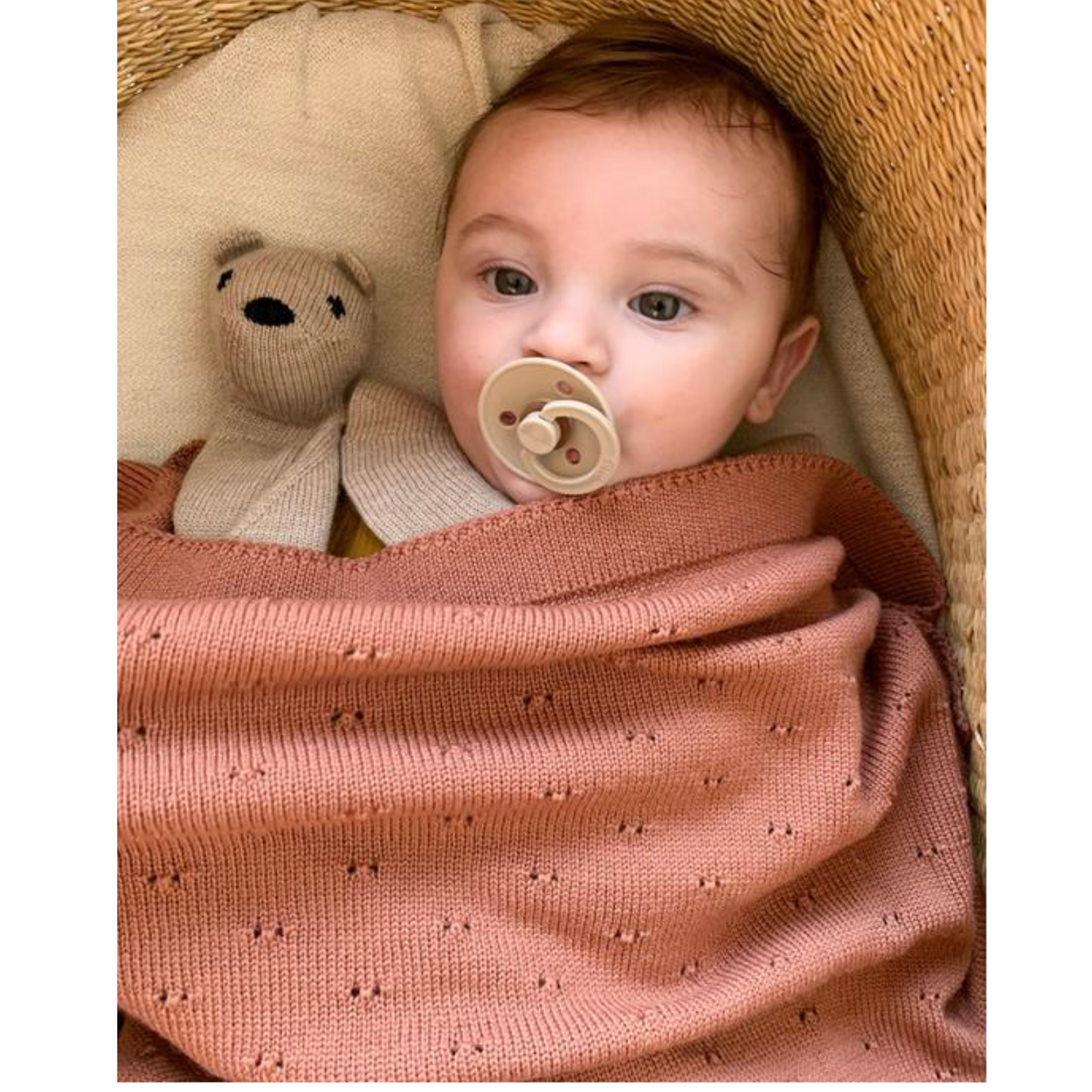 Decke Merinowolle 'Bibi' - brick