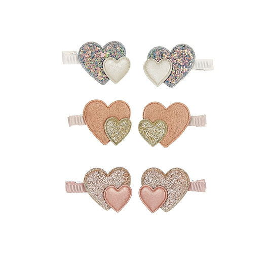 Haarspangen 'Doppelherz' - 6 Miniclips