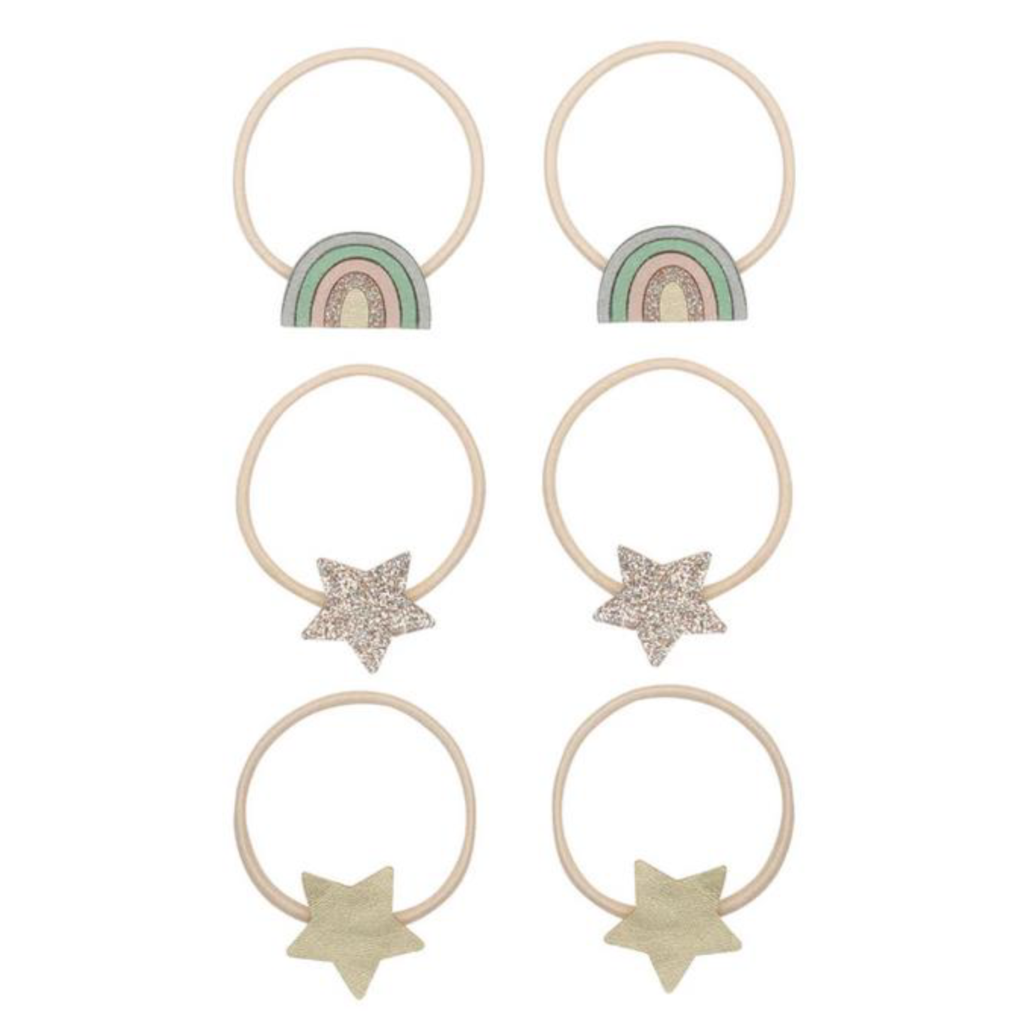 Haargummi 'Dreamer over the rainbow' - 6er Pack