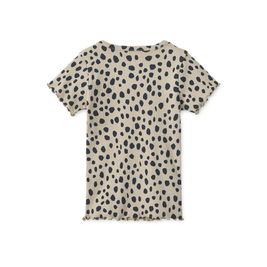 Rib T-Shirt 'Nieve' - Leo Spots/Mist