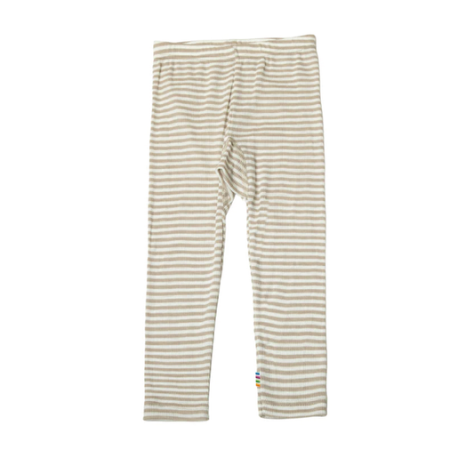 Leggings aus Wolle/Seide - Beige gestreift