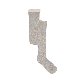 Rib Glitzerstrumpfhose aus Merinowolle 'Celeste' - Doeskin