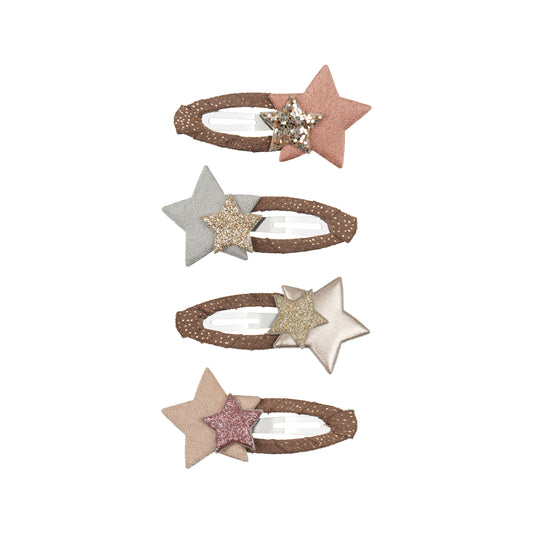 Haarspangen 'Doppel-Sterne' - 4 Clips
