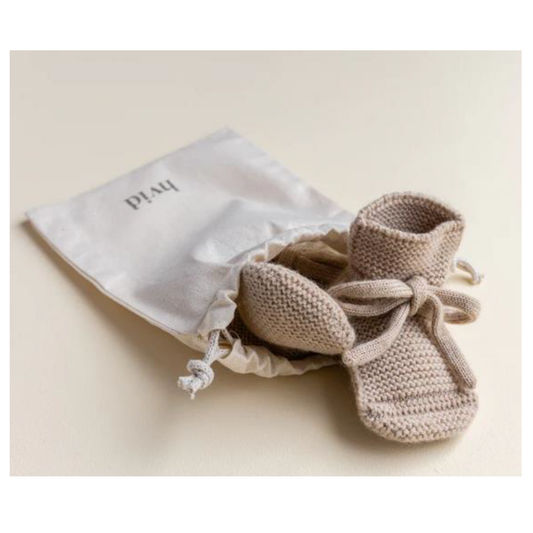 Merino-Booties, Sand, Gr. 0-9 Monate