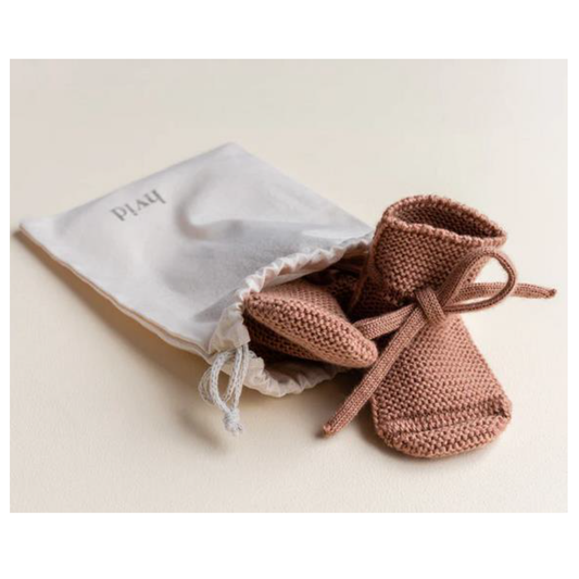 Merino-Booties, Terracotta, Gr. 0-9 Monate