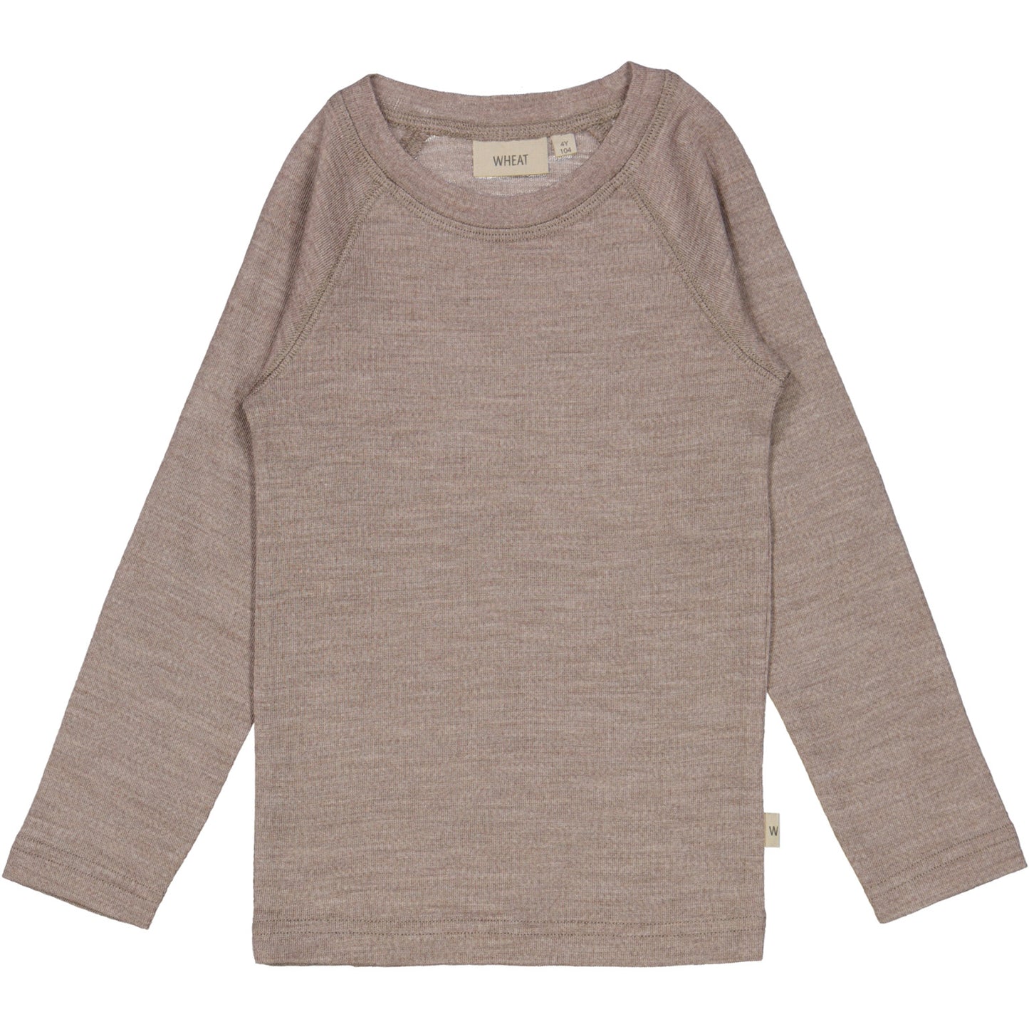 Langarmshirt Merinowolle - Grey Khaki Melange