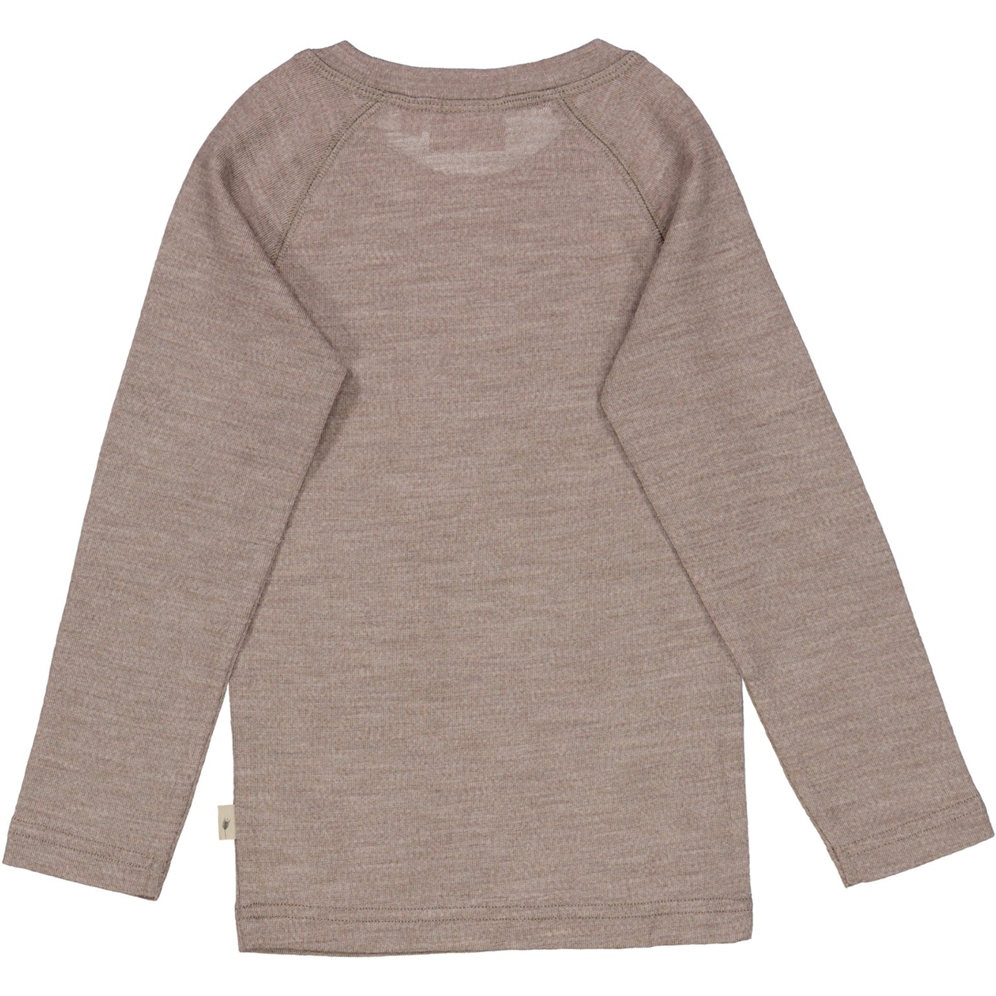 Langarmshirt Merinowolle - Grey Khaki Melange