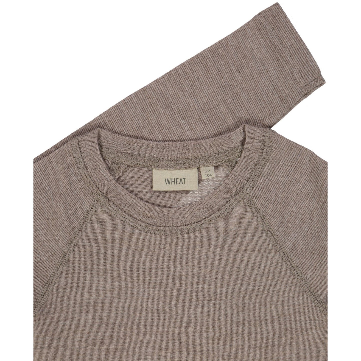 Langarmshirt Merinowolle - Grey Khaki Melange