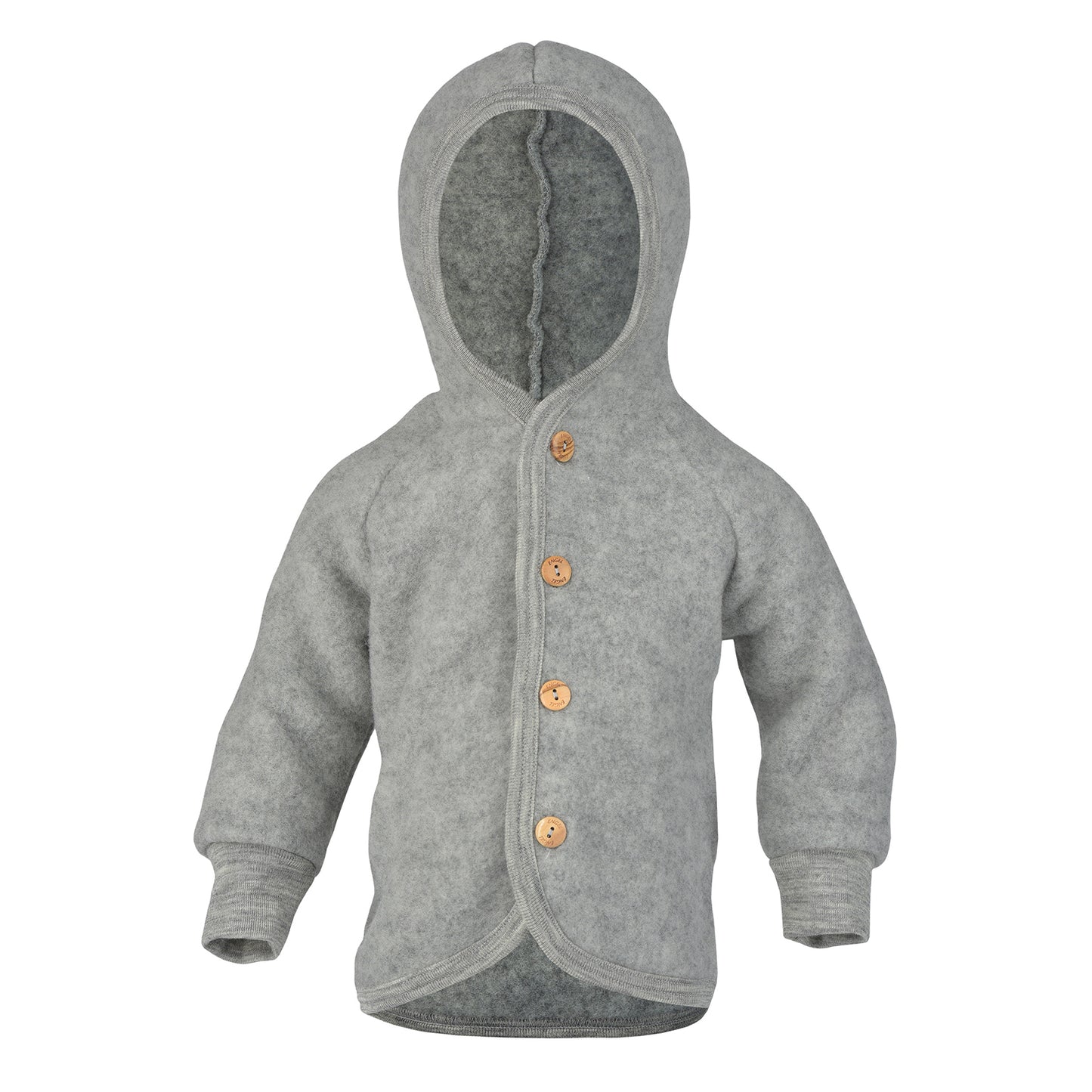 Wollfleece Jacke - Hellgrau melange