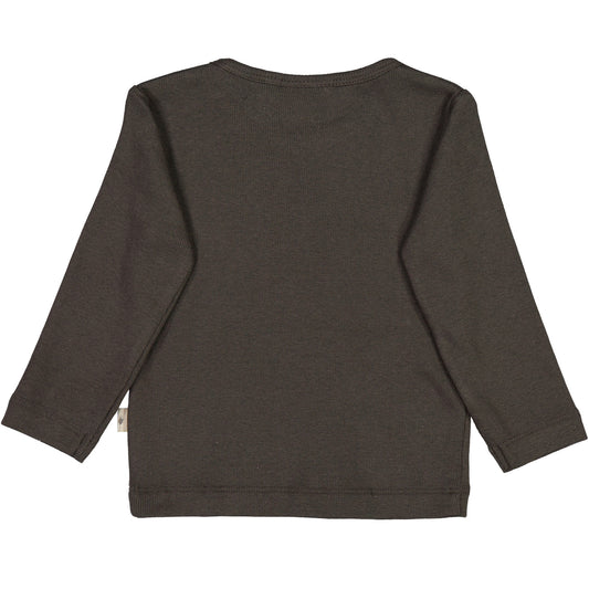 Langarmshirt Rib - Black Granite