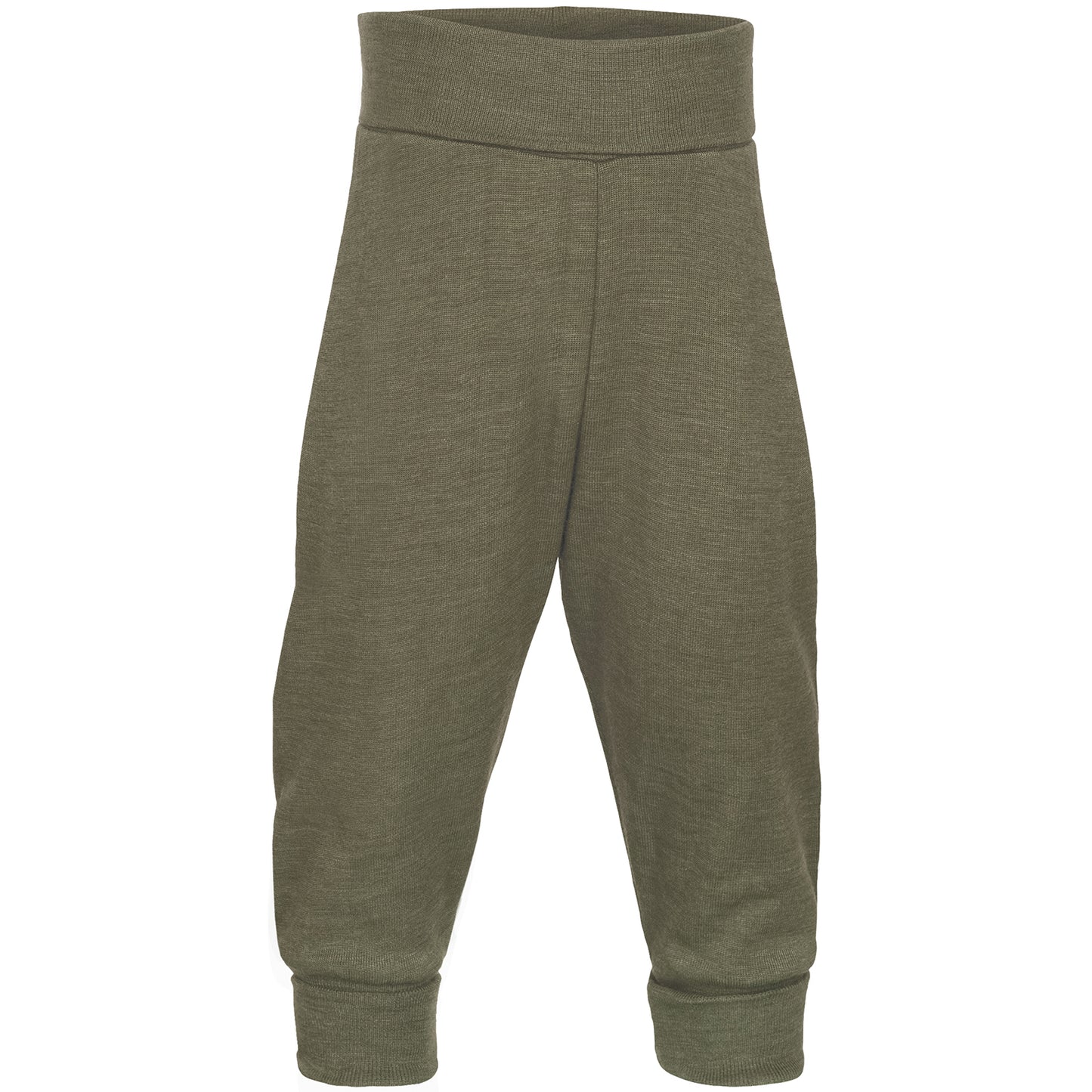 Hose Merinowolle/Seide mit Nabelbund - Olive