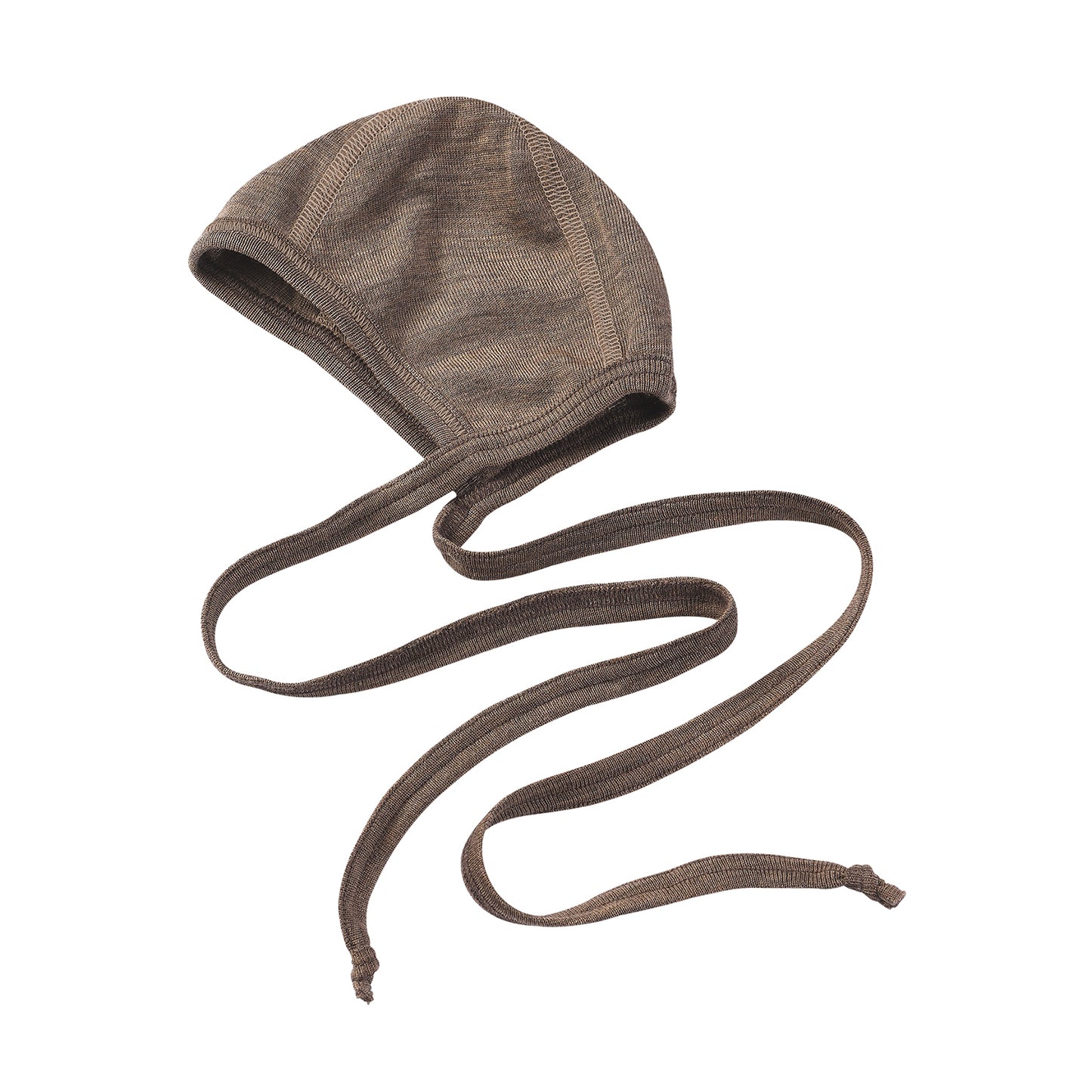 Babyhäubchen Merinowolle/Seide - Walnuss