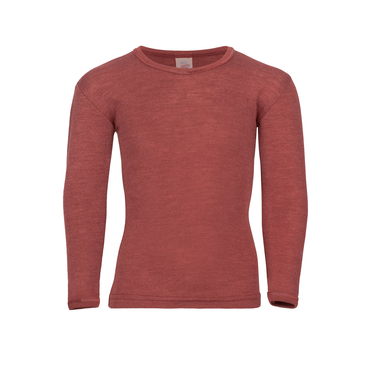Langarmshirt Wolle/Seide - Kupfer