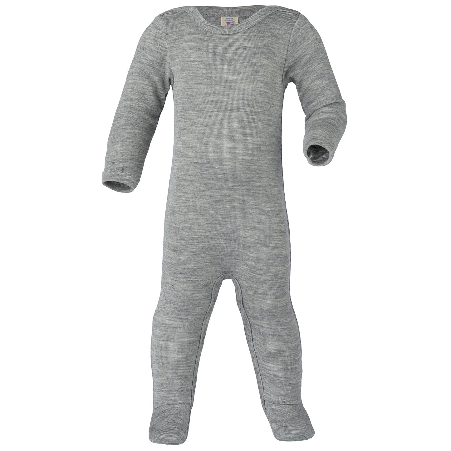 Schlafanzug Merinowolle/Seide - Hellgrau melange