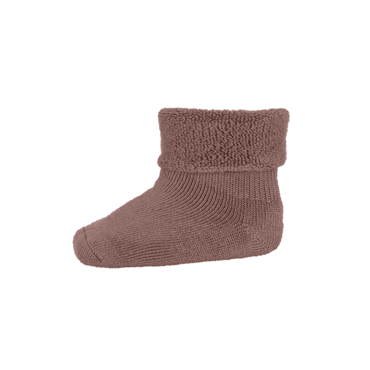 Frottee-Socke mit Merinowollanteil - Brown Sienna