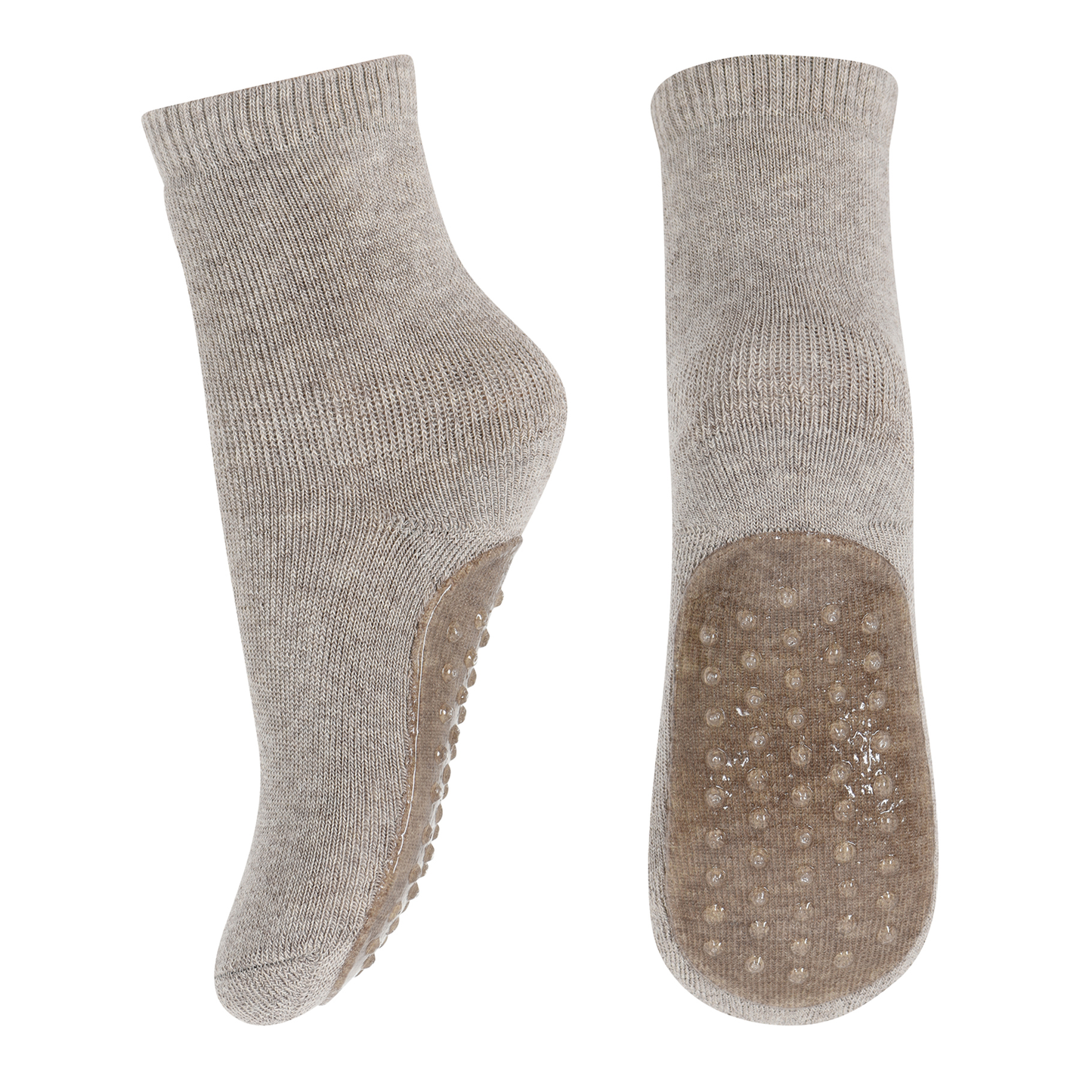 Anti-Rutsch Socke - Light Brown Melange