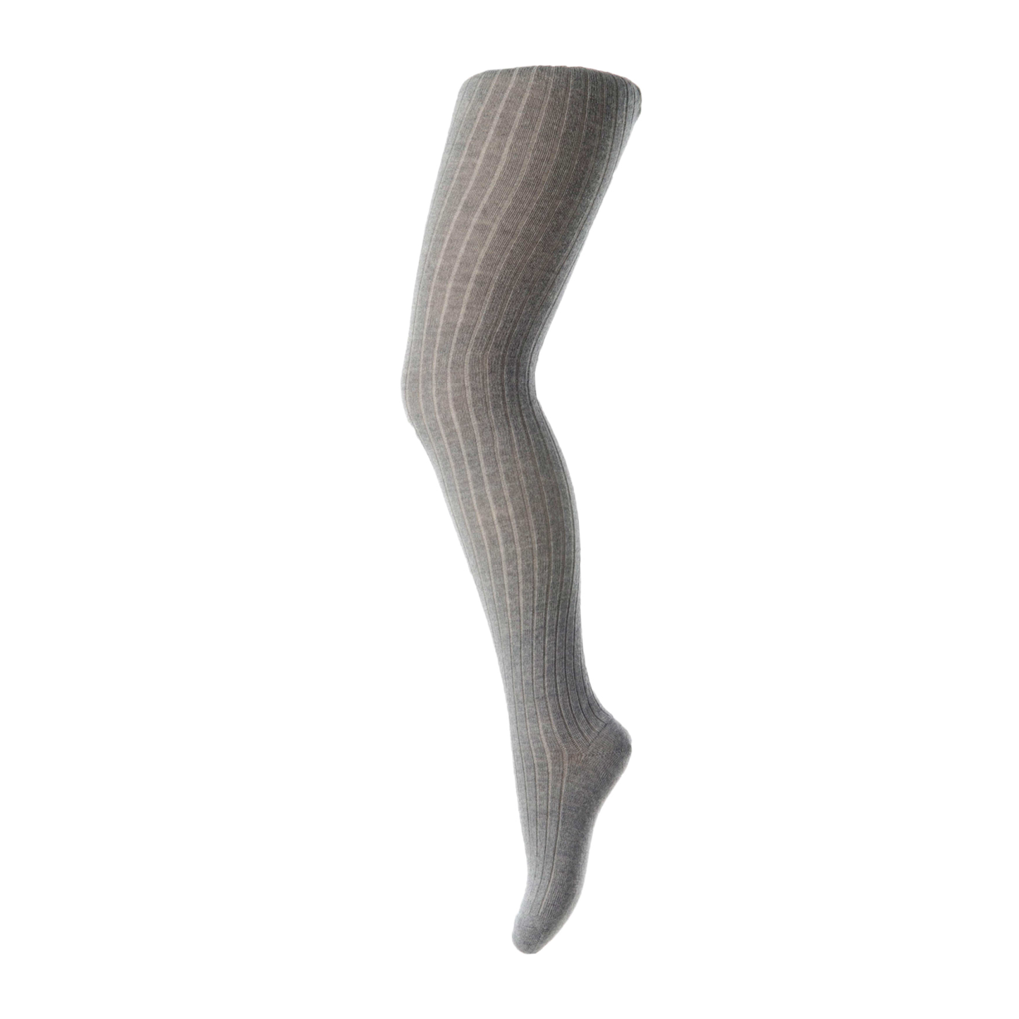 Woll-Strumpfhose Rib - Grau melange