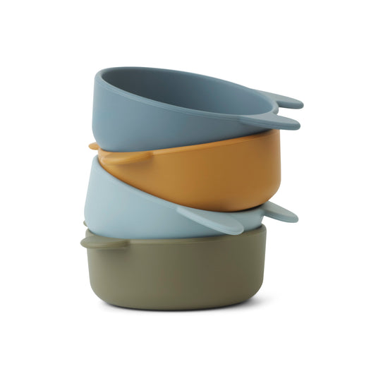 Silikon Bowls 'Iggy' - Golden Caramel/Blue Multi Mix