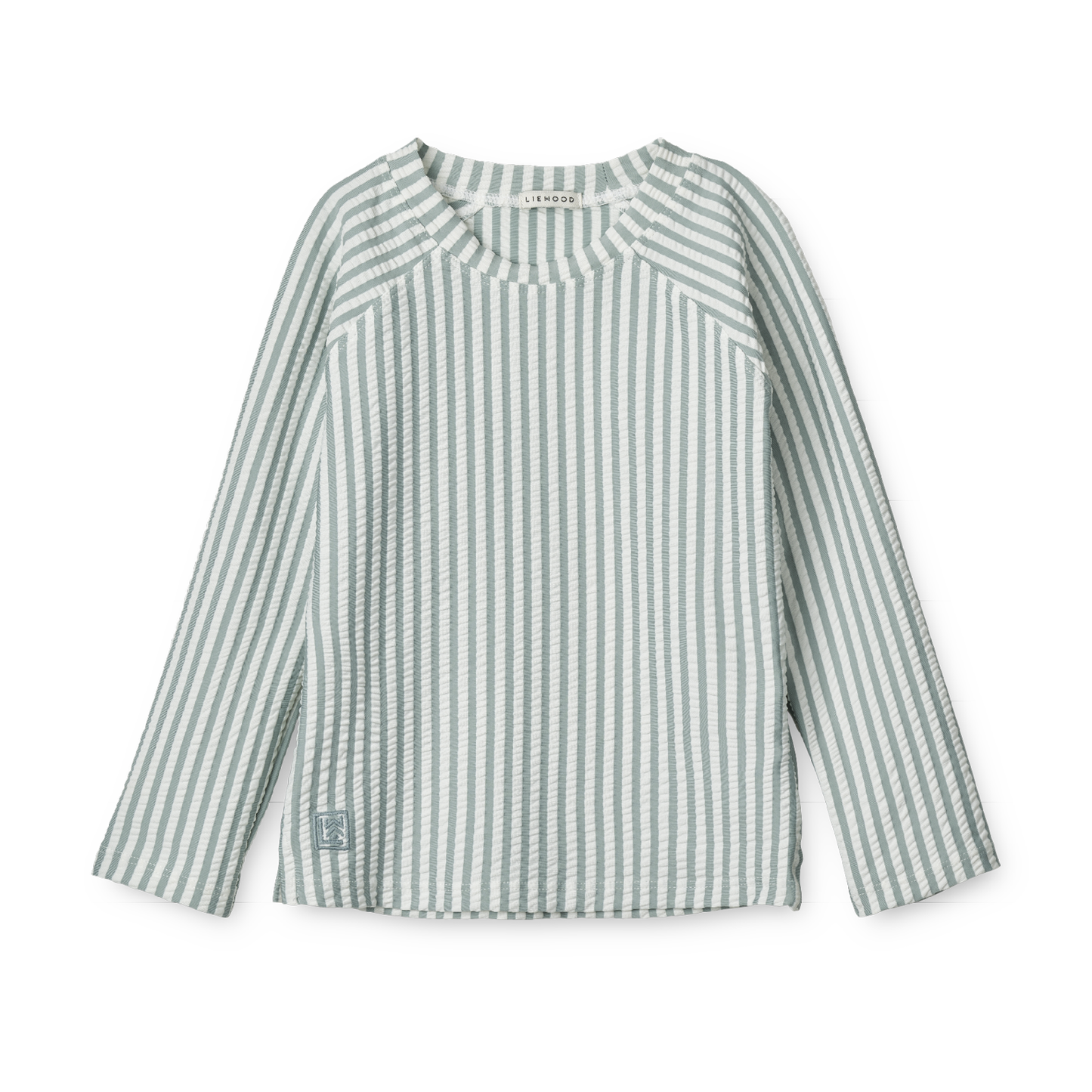 UV- Badeshirt 'Noah' seersucker - Stripe Sea Blue/White