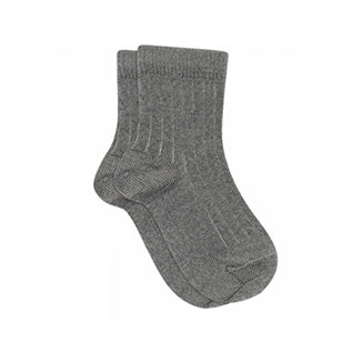 Wollsocke 'Rib' - Grey Melange