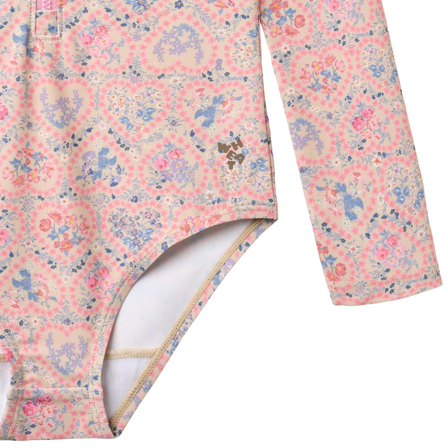 UV Badeanzug 'Margot' - pink heart flowers