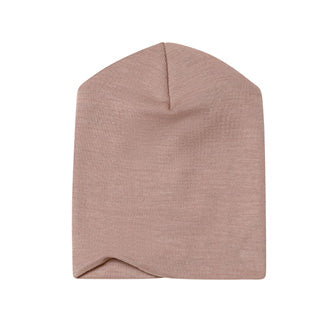 Beanie Merinowolle/Seide - Dusty rose