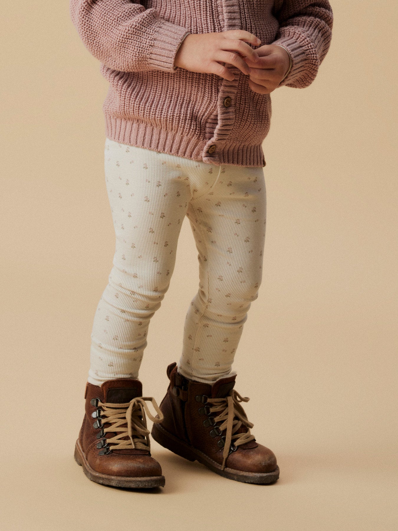 Rib Leggings 'NBFGAGO - Turtledove FLOWER