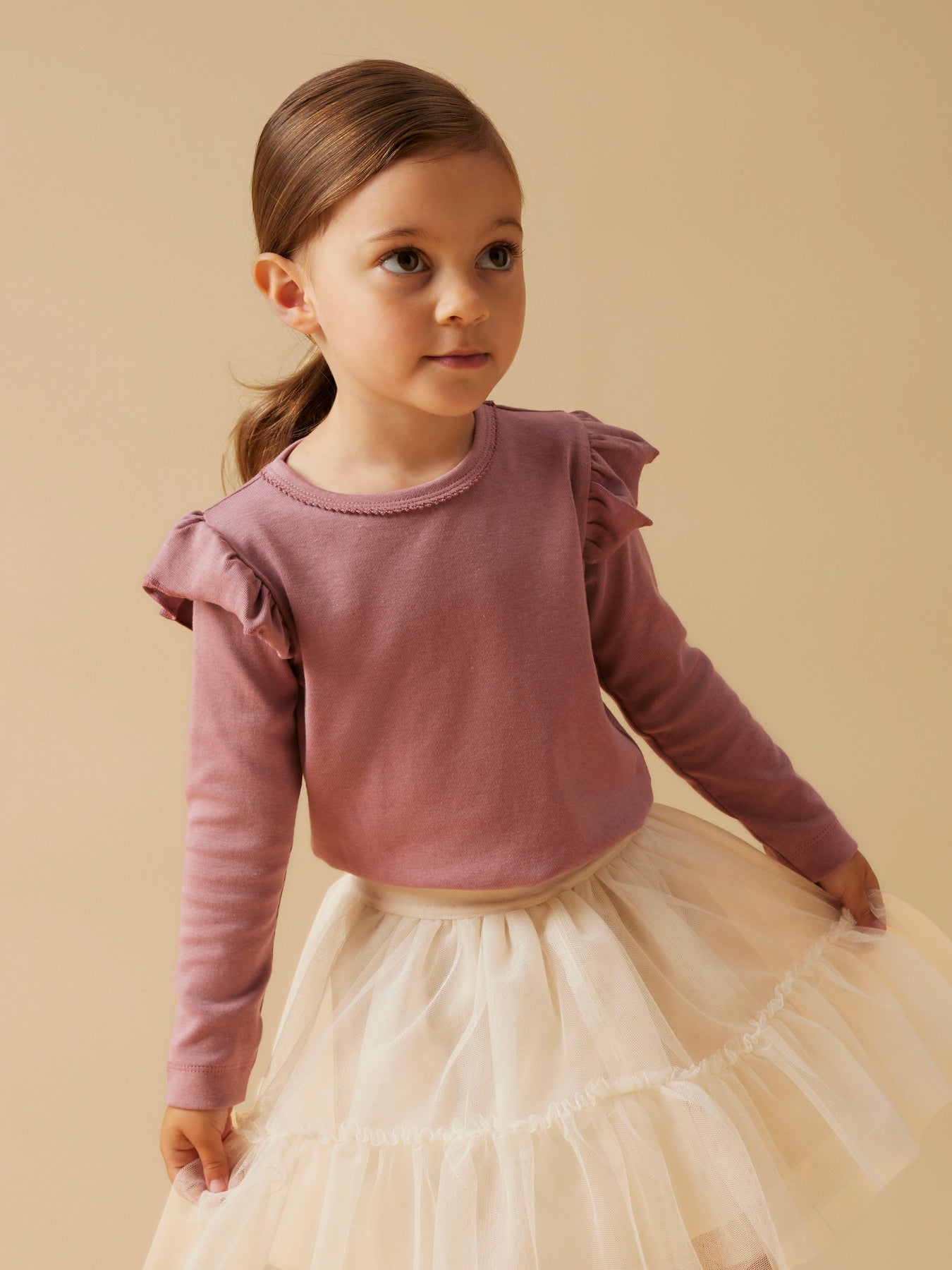 Langarmshirt 'NMFLAYO' - Nostalgia Rose