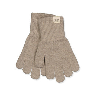 Handschuh mit Wollanteil - Beige melange