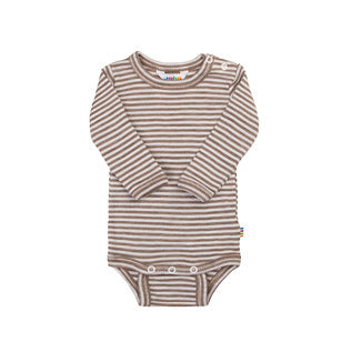 Langarmbody Wolle/Seide - Dunkles beige