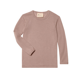 Langarmshirt Wolle/Seide - Dusty rose