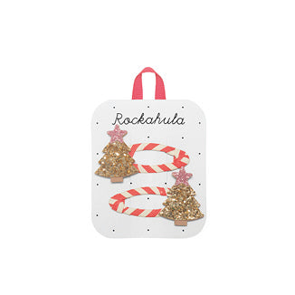 Haarspangen - Stripy Christmas Tree Clips