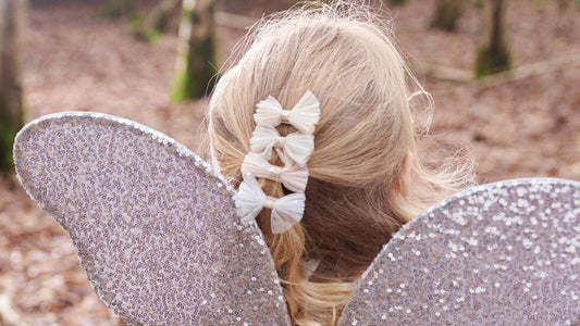 Haarspangen -Shimmer Tulle Mini Bow Clips