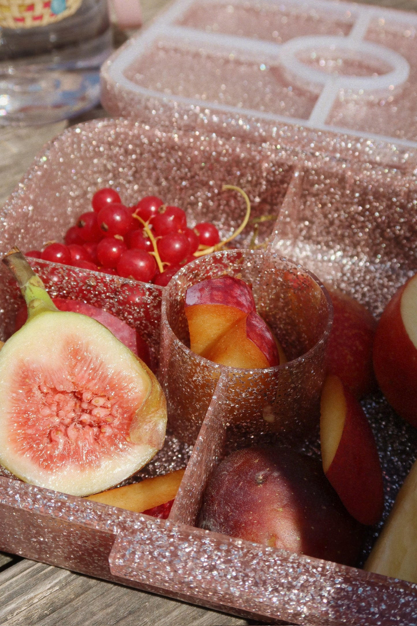 Glitzerbrotdose 'Bento Box' - Cherry Glitter