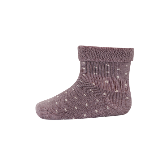 Frottee-Socke mit Merinowollanteil  'Arin' - Dark Purple Dove