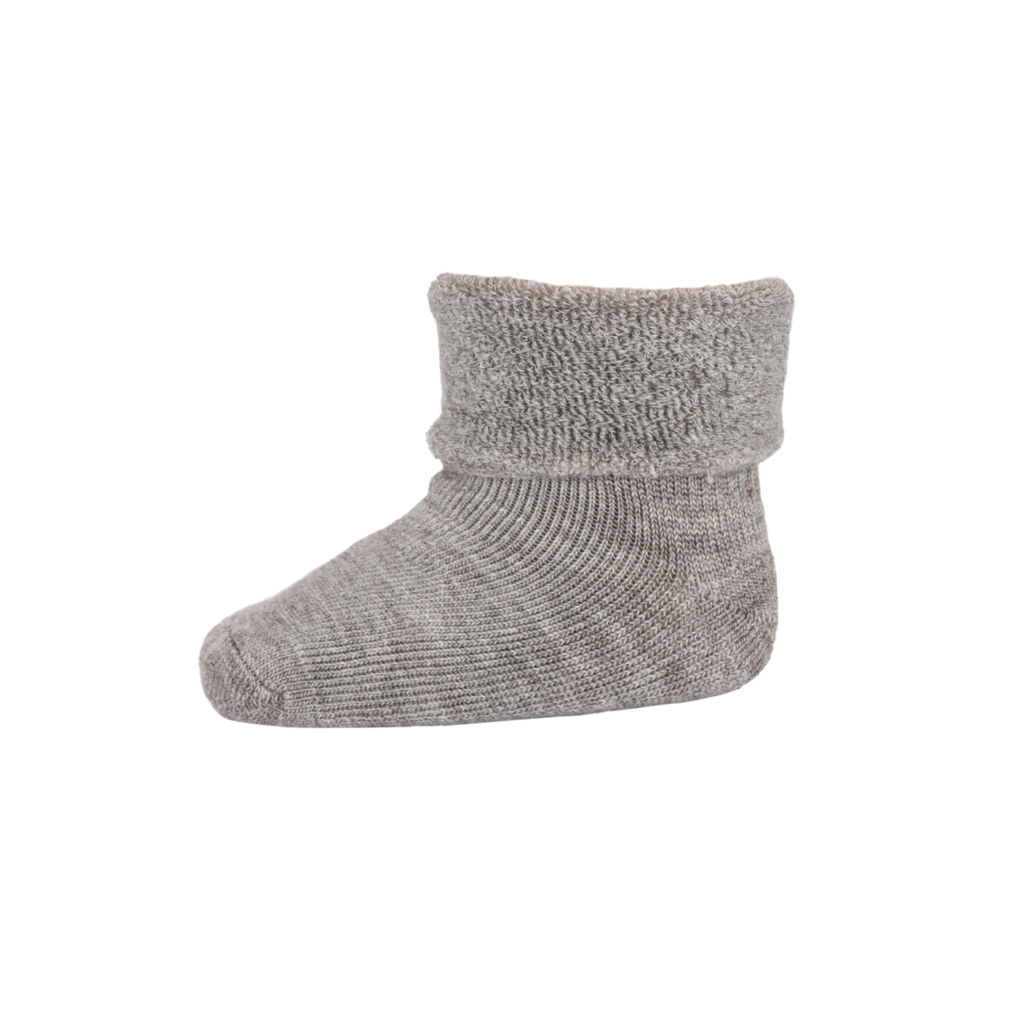 Frottee-Socke mit Merinowollanteil - Light Brown melange