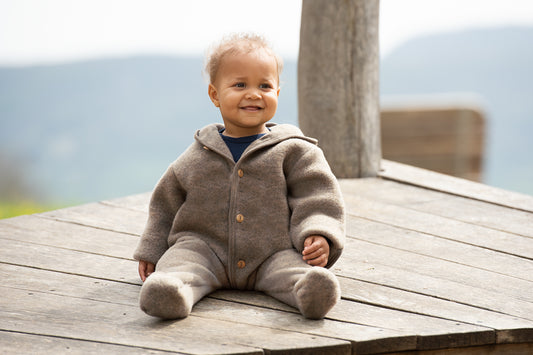 Wollfleece Overall - Walnuss melange